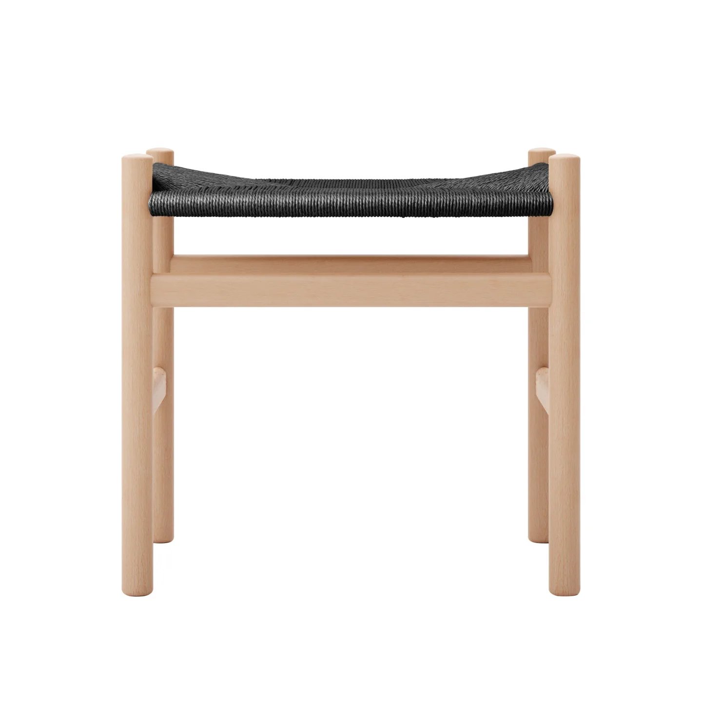 Carl Hansen - CH53, Bok, Oljad, Svartflätad, 43 cm - Fotpallar - Hans J. Wegner - Träfärgad - Papper/Trä