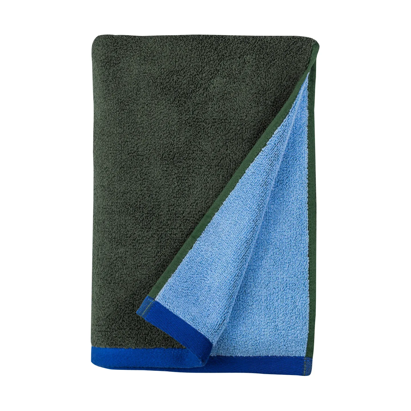 Mette Ditmer Soft Badehandtuch 70x133 cm Dark olive-light blue