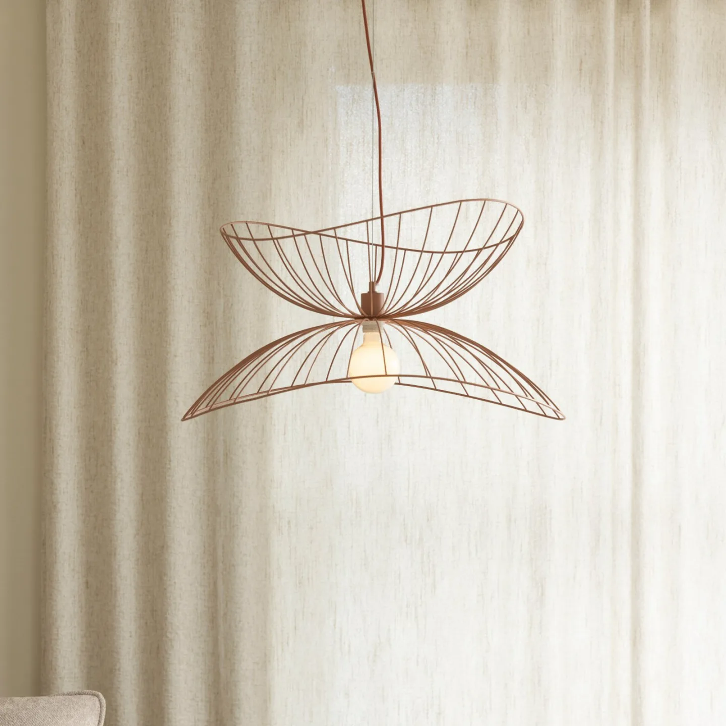 RAY Hængelampe, pink, Ø 70 cm, metal - Globen Lighting - Stue - Moderne - Med én lyskilde
