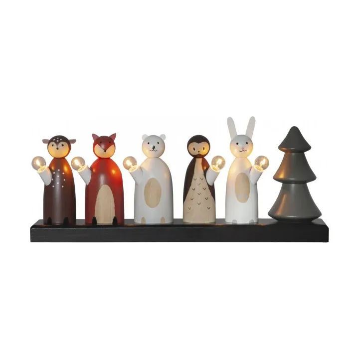 Star Trading Forest friends ljusstake 44 cm Flerfärgad