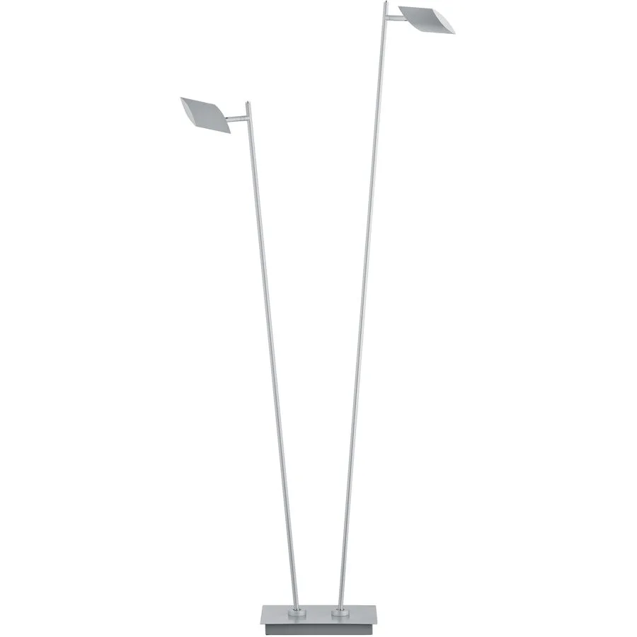 Leselampe Della Grau Metall 130 cm - Farbe: hellgrau - LED - LED Energiesparlampen