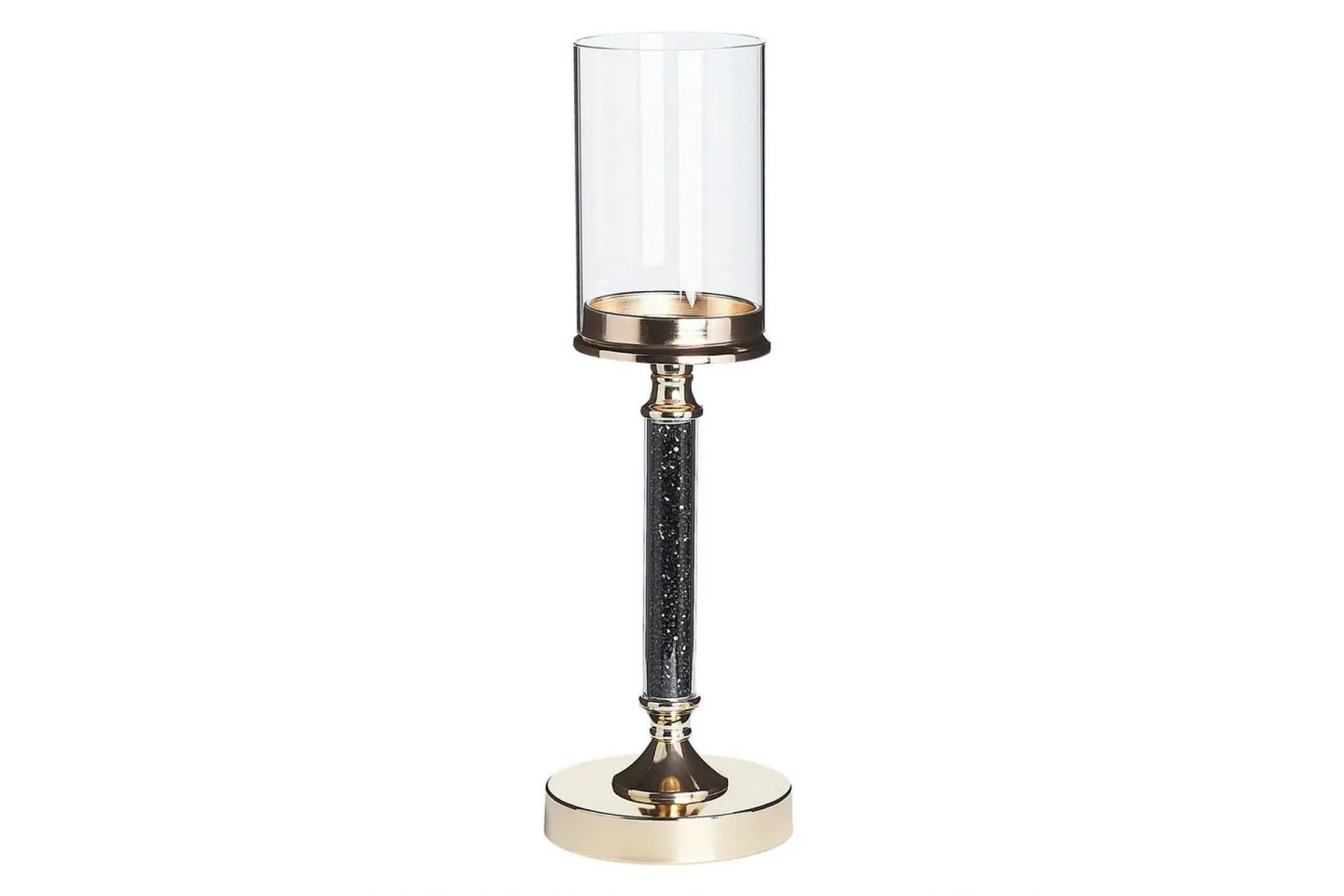 Ljusstake Abbeville Svart/guld, 13x13x41 cm - Svart/guld, 13x13x41 cm