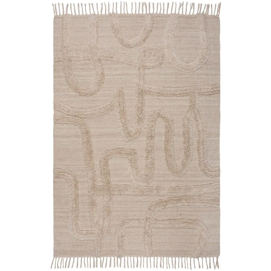 Teppich Kynor natur Einfarbig Mischgewebe 200 x 290 cm