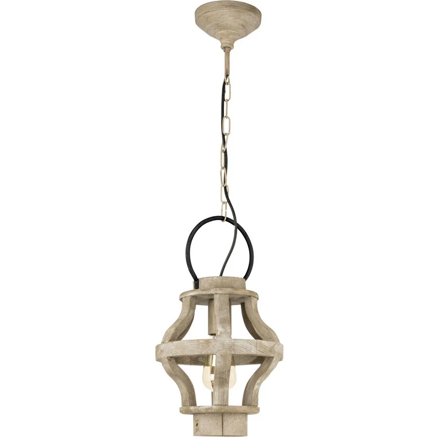 Pendellampe Kinross Braun Stahl/Holz 110 cm - Material: Holz/Stahl