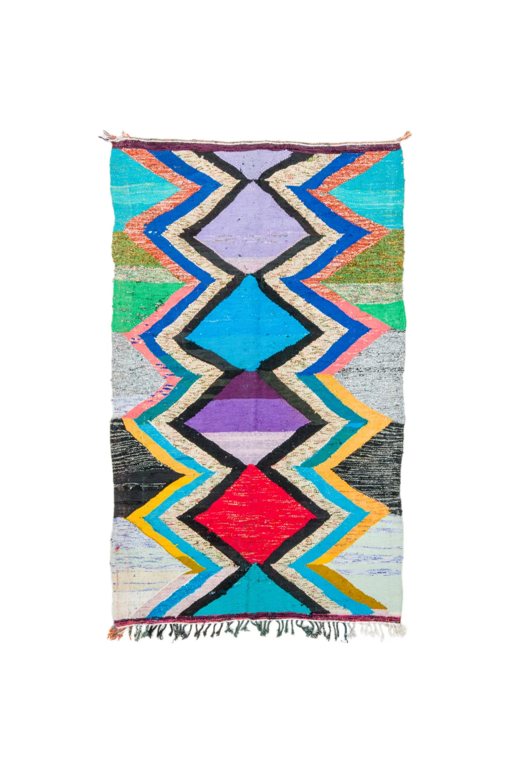 Marokkansk Boucherouite-teppe 140 x 235 cm (Størrelse: 140 x 235 cm)