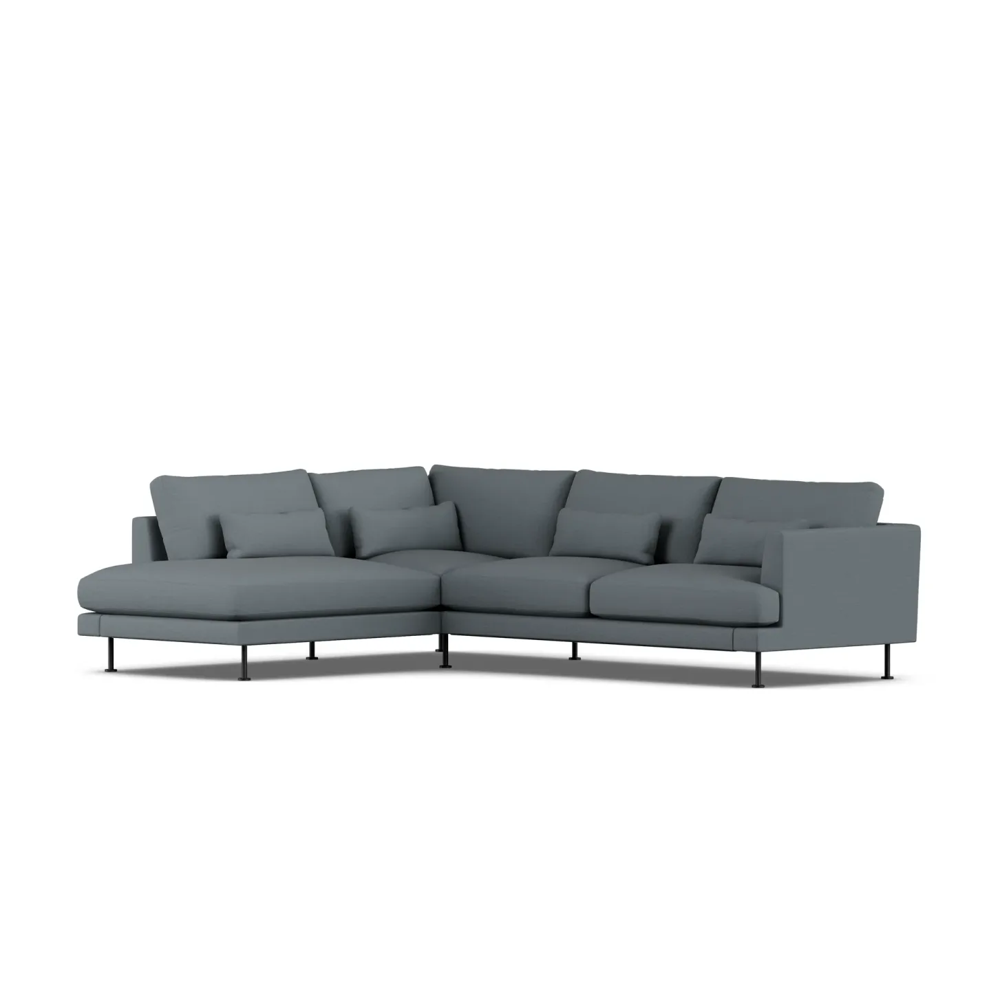 1898 Bredhult Sofa Same Blue 6678-Schwarzer Stahl, 3-sitzig A2