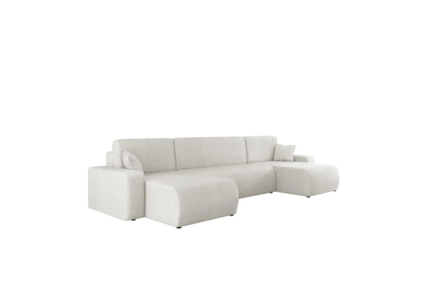 Barile Bäddsoffa Dubbeldivan 4-sits i Plysch - Vit