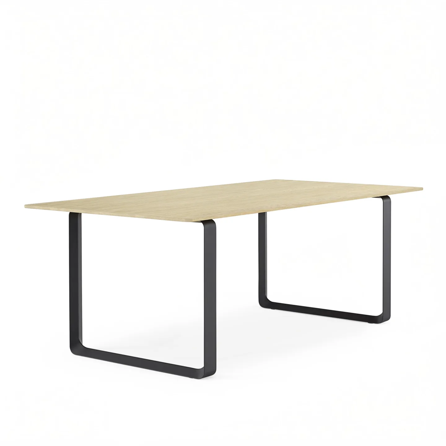 Muuto - 70/70 Table matbord 170x85 cm, Massiv ek/Svart - Matbord - TAF Studio - Träfärgad,Svart - Metall/Trä