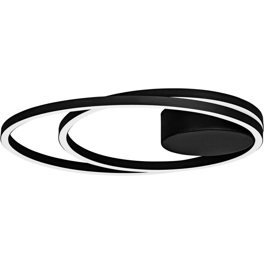 Eglo Deckenlampe Ruotale Schwarz Aluminium/Stahl 45 cm 5.5 cm - LED - Lichtfarbe: Warmweiss - LED Energiesparlampen