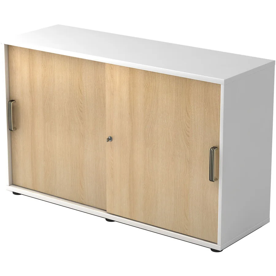 Aktenschrank Office Eiche, Weiss Holzwerkstoff B 120 cm H 74.8 cm