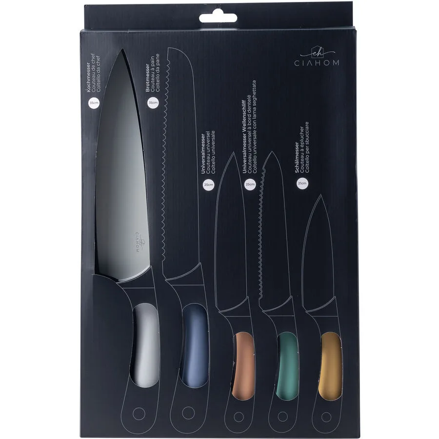 Messer-Set Everyday Silber/Mehrfarbig Edelstahl/Silikon