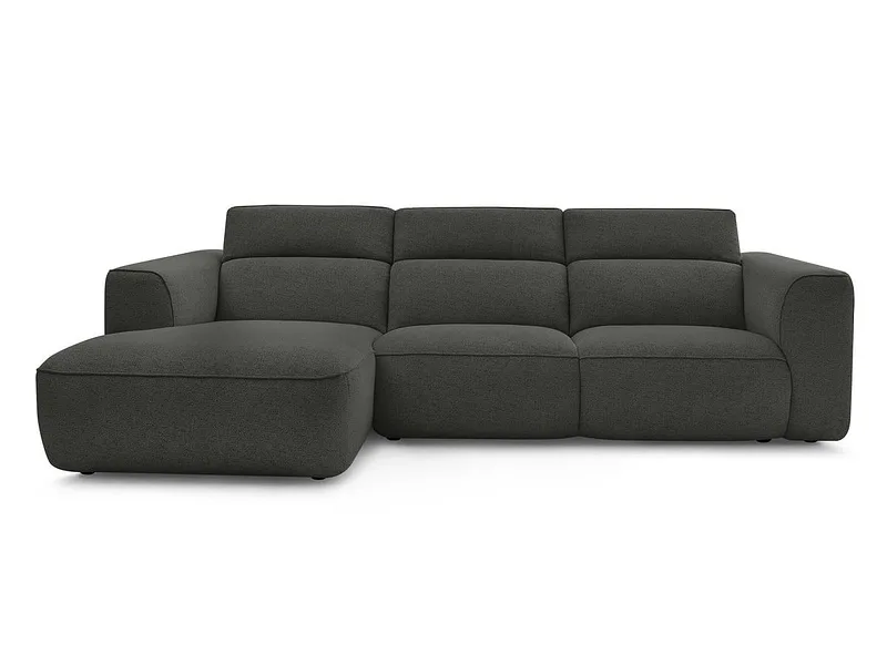 Ecksofa BOBOCHIC WILLIAM Stoff chiniert dunkelgrau