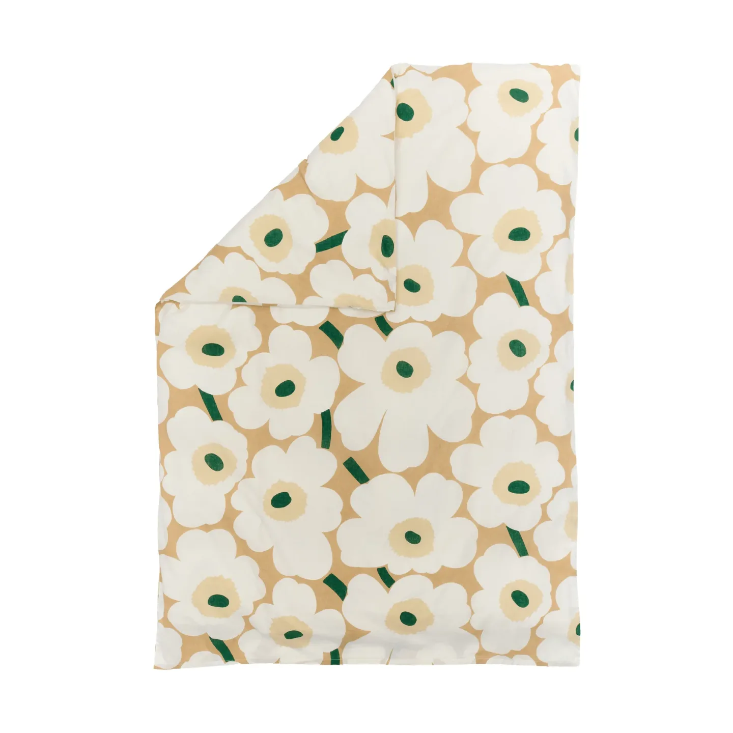 Marimekko Unikko Deckenbezug 150x210cm Sand-off white-hay-emerald