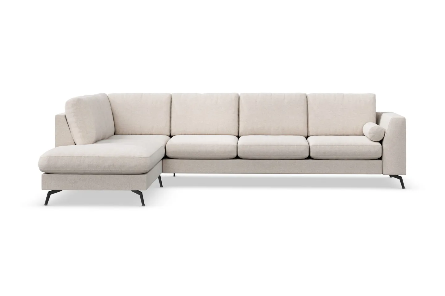 Ocean Lyx 4-sits Vänstervänd L-formad Schäslongsoffa i Tyg - Beige