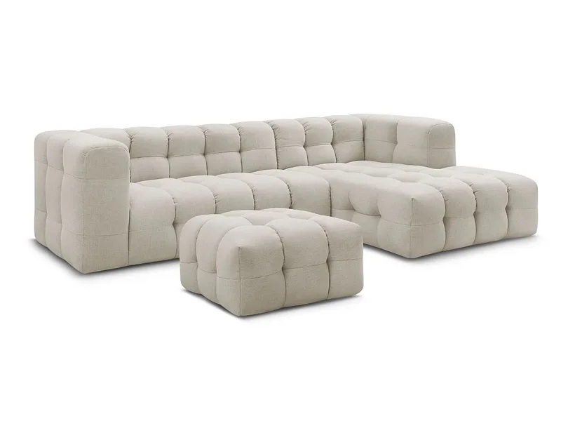 Ecksofa mit Hocker BOBOCHIC CLOUD Stoff beige