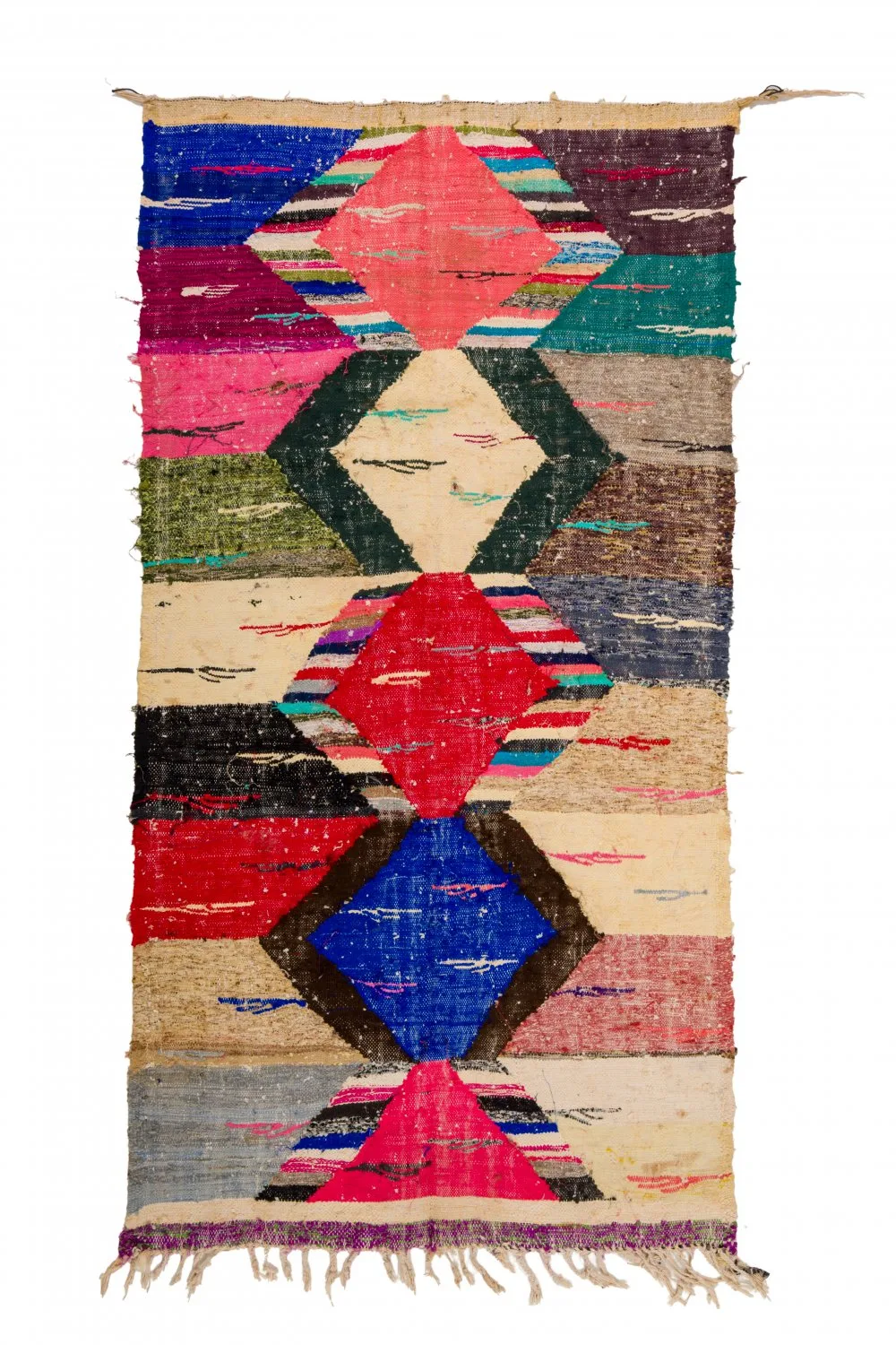 Marokkansk Boucherouite-teppe 125 x 240 cm (Størrelse: 125 x 240 cm)
