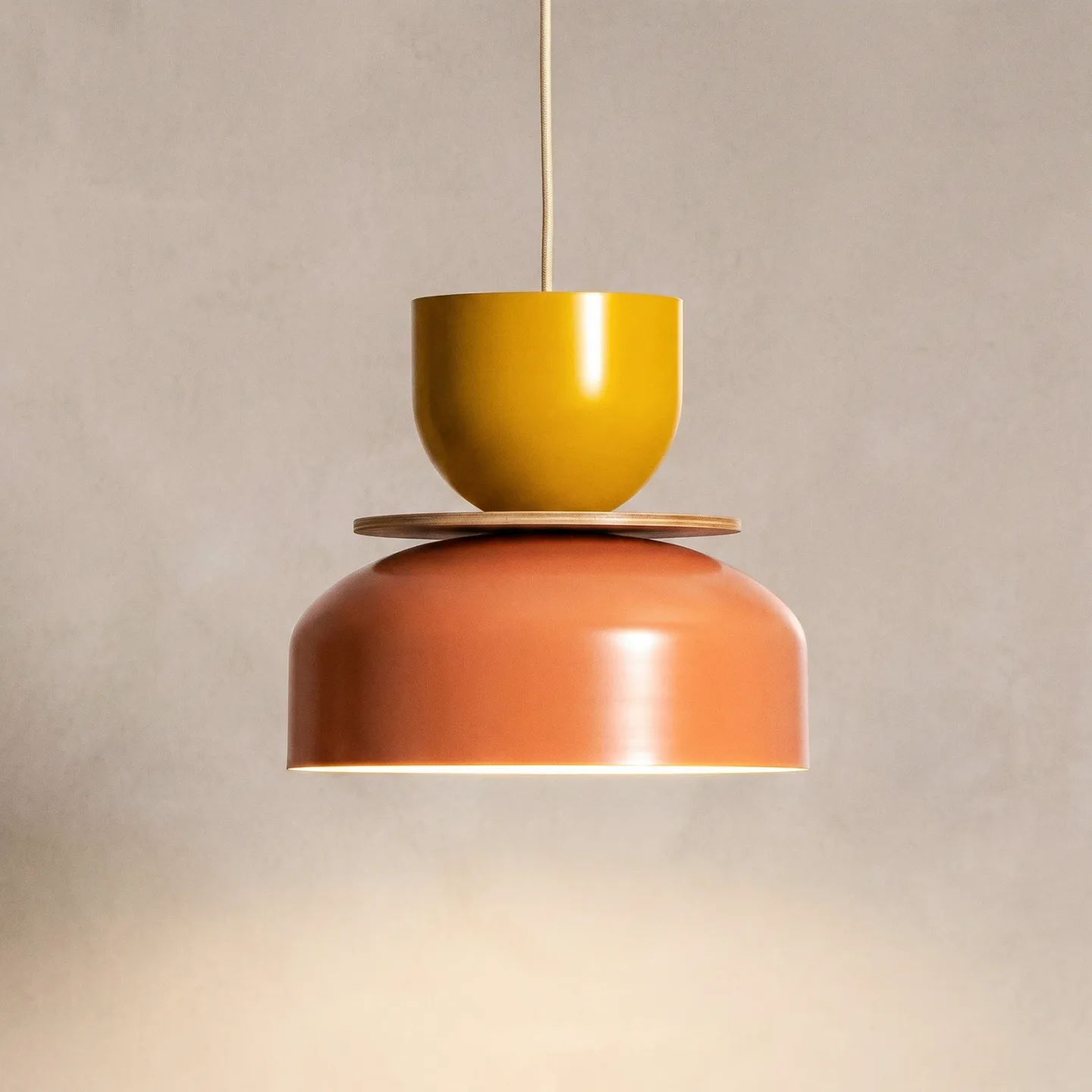 Uto Hängelampe koralle/gelb 30 cm Metall - ALDEX - Esszimmer - Modern - Einflammig