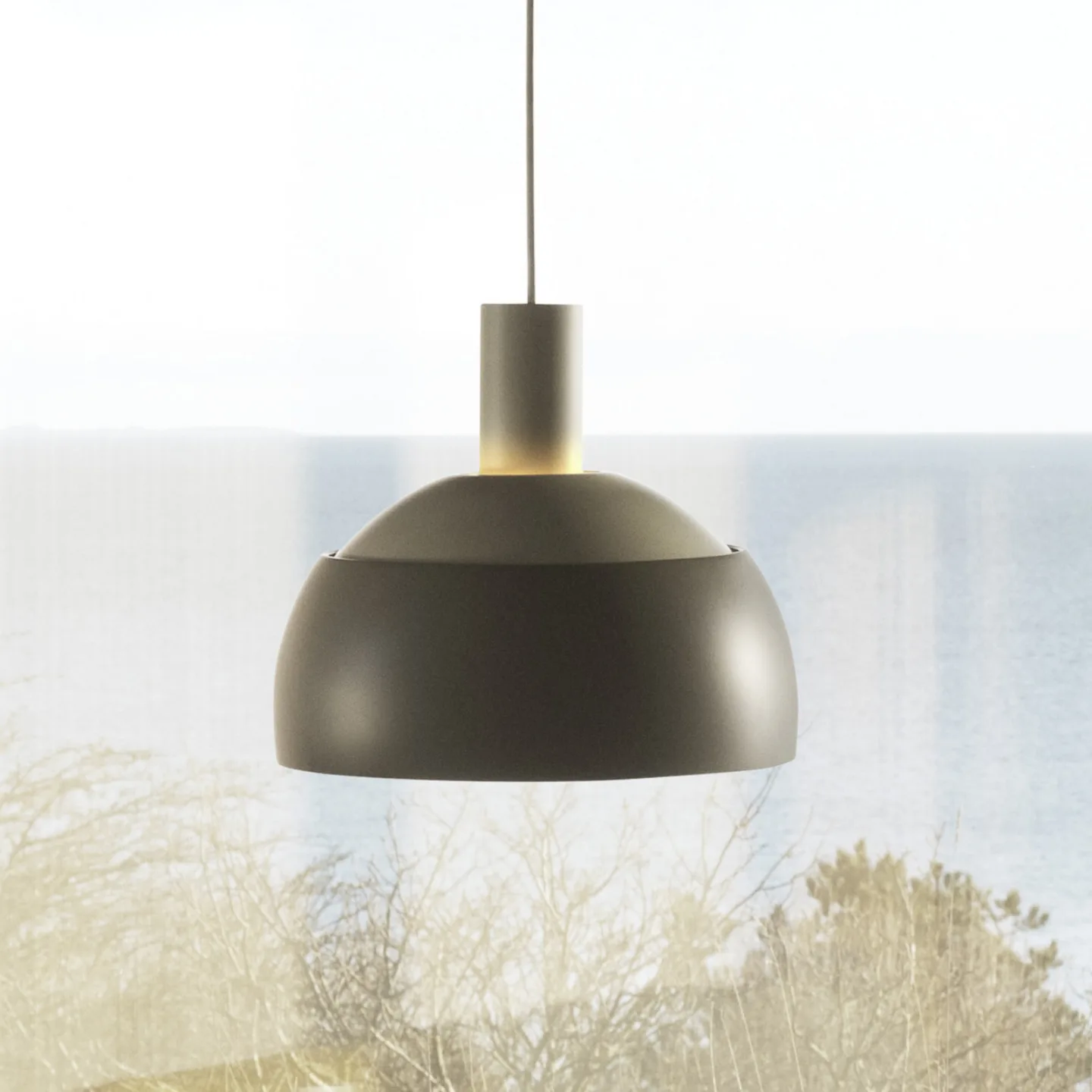 FJ Elements hänglampa grå Ø 25 cm E27 - Louis Poulsen - Vardagsrum - Modern - Aluminium - Med lampskärm