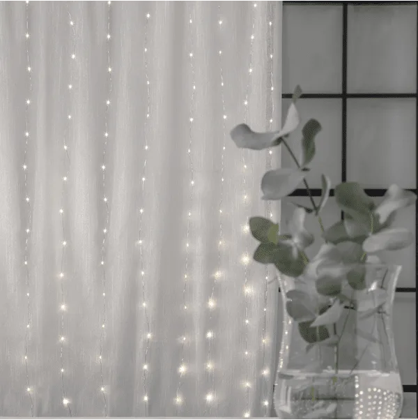 Star Trading - Ljusgardin Dew Drop 2m - Ljusslinga - Silver