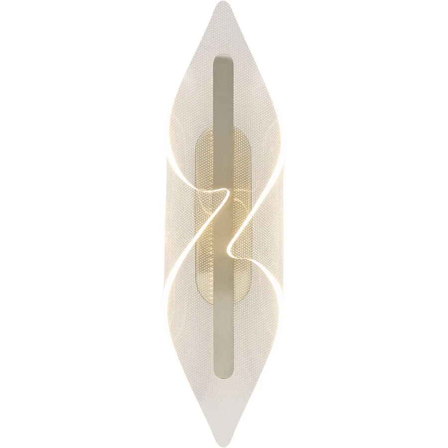 Wandlampe Leonia Grau Aluminium/Eisen/Glas 44 cm 13 cm - LED - Lichtfarbe: Warmweiss - Material: Aluminium/Eisen/Acryl - Wandlampe- LED
