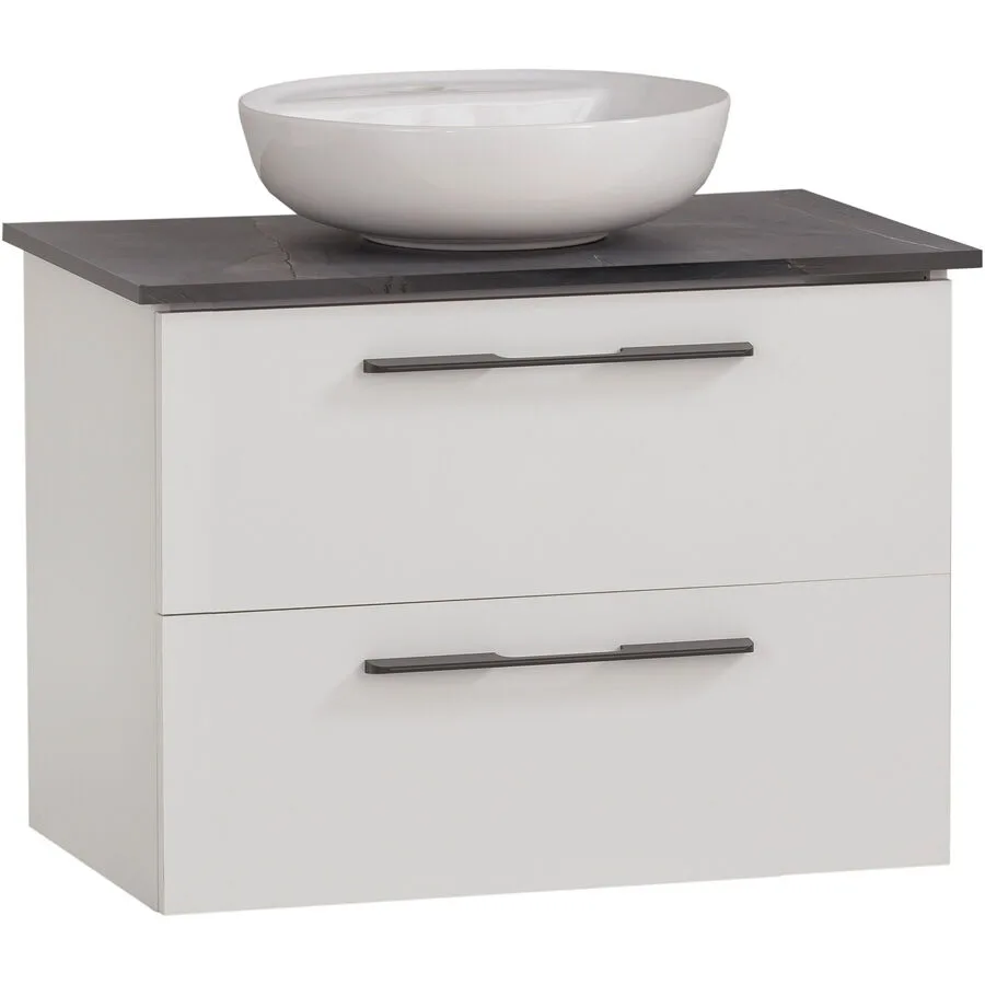 Waschtisch mit Lavabo Maxin weiss matt Holzwerkstoff B 66 T 45 cm H 65.4 cm