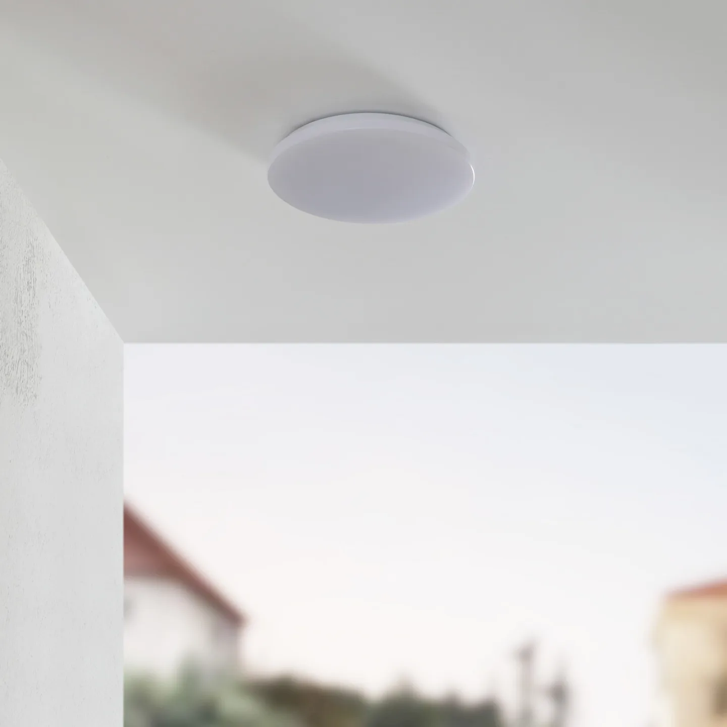 Doki LED Deckenleuchte 4.000K Ø34 IP44 White - Lindby - Balkon - Kunststoff - Rund