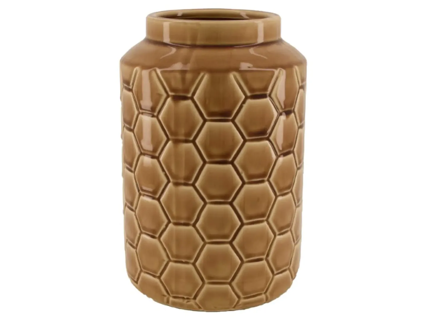 Dijk Vase Wabe Hellbraun H: 26 cm | Schubiger Möbel