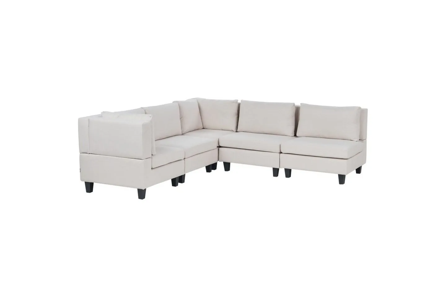 5-sits Hörnsoffa Unstad Beige/svart, Högervänd, Polyester - Beige/svart, Högervänd, Polyester