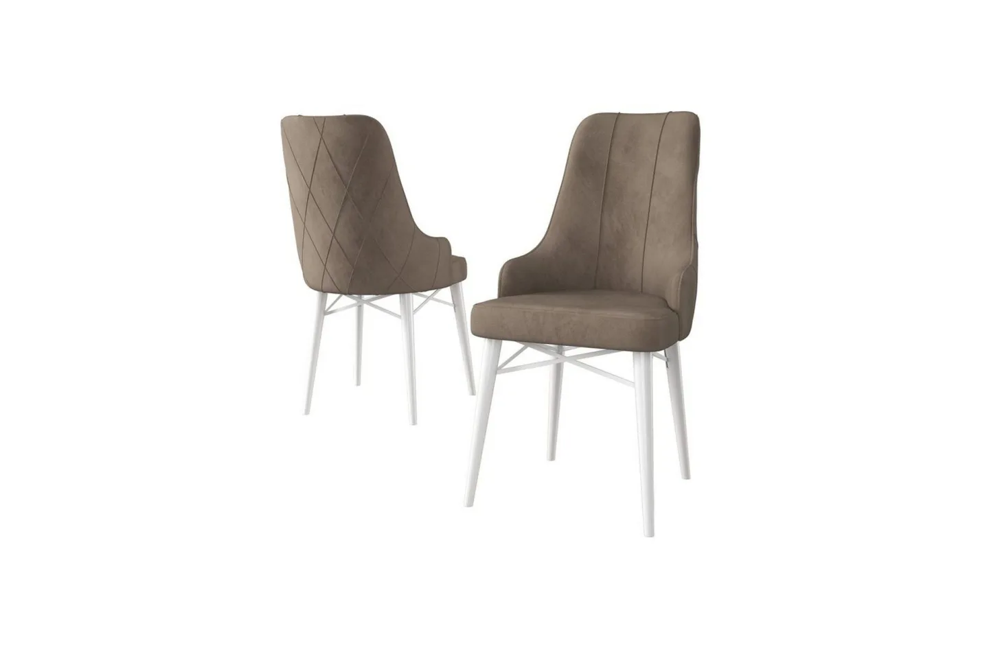 Matstol Puntoz Cappuccino / vit - Cappuccino / vit