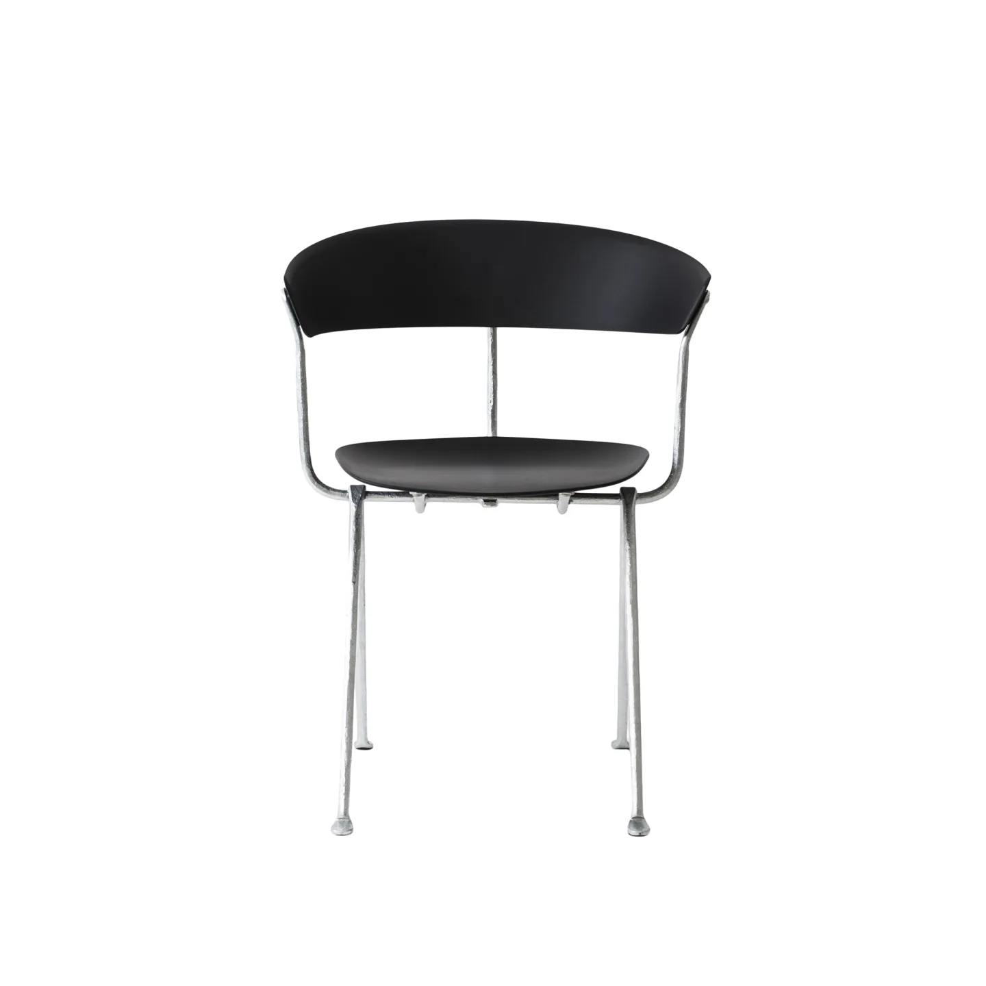 Magis - Officina Chair Galvanized frame/Black PP seat - Matstolar - Ronan & Erwan Bouroullec - Svart - Metall/Syntetiskt