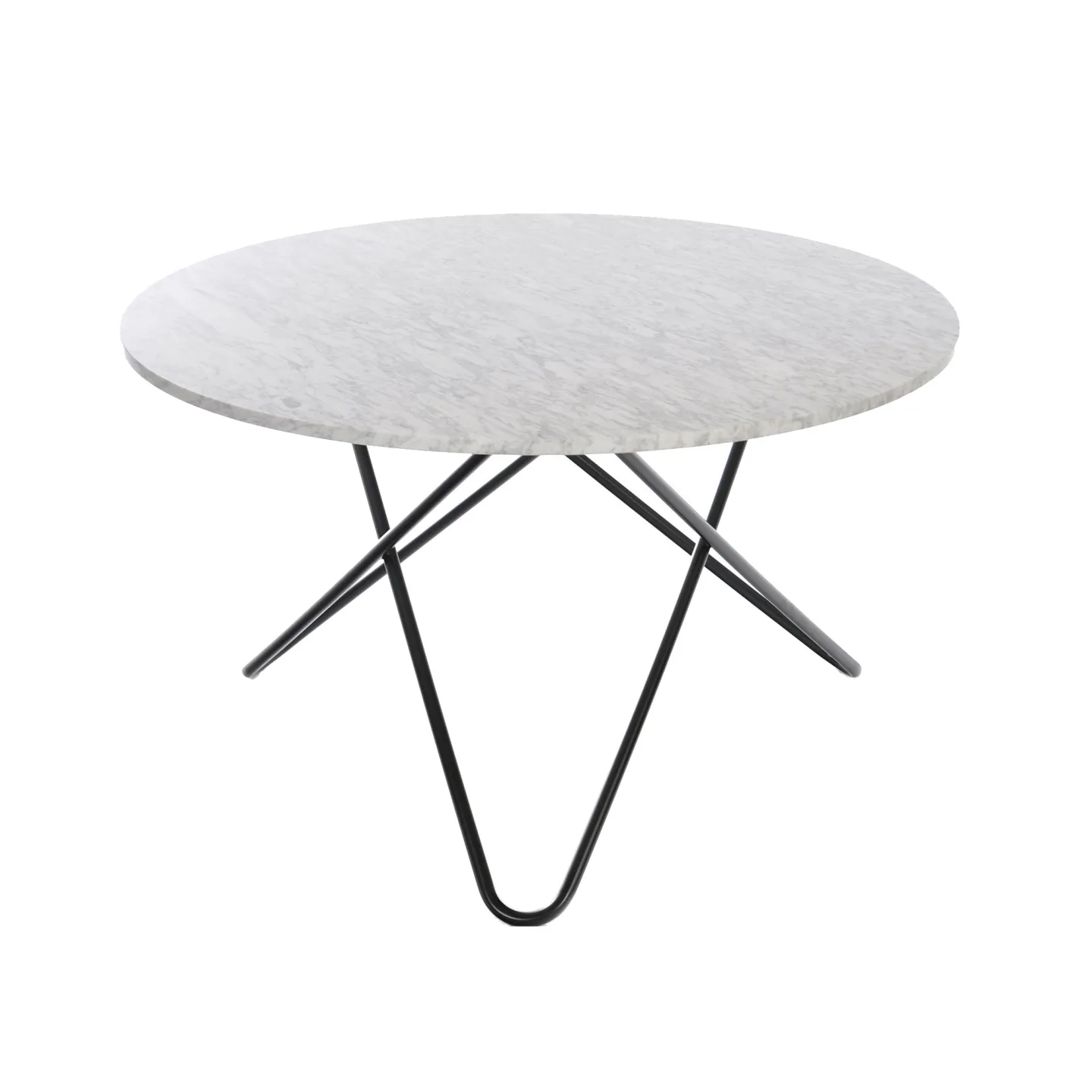OX Denmarq - Big O Table, Black Steel Frame, Top: White Marble - Matbord - Dennis Marquart - Vit - Metall/Sten