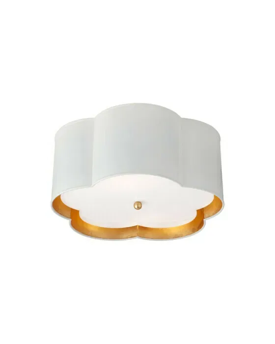 Bryce Medium Flush Mount White and Gild