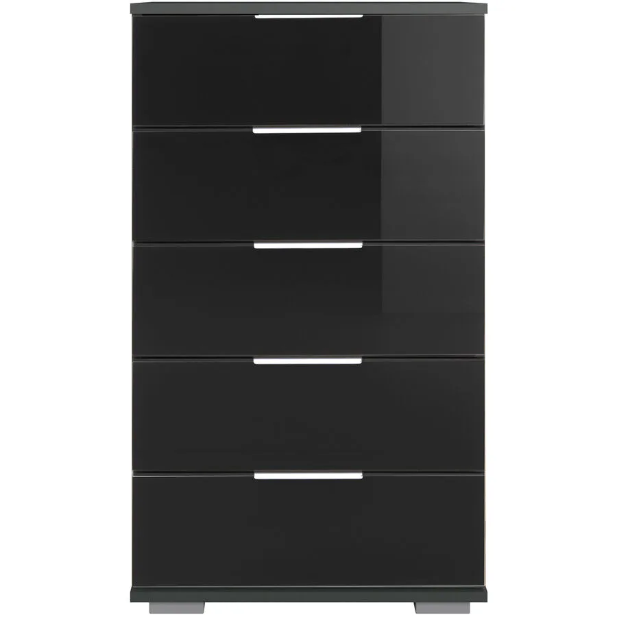 Kommode Peyton C schwarz Holzwerkstoff B 49 H 102 cm