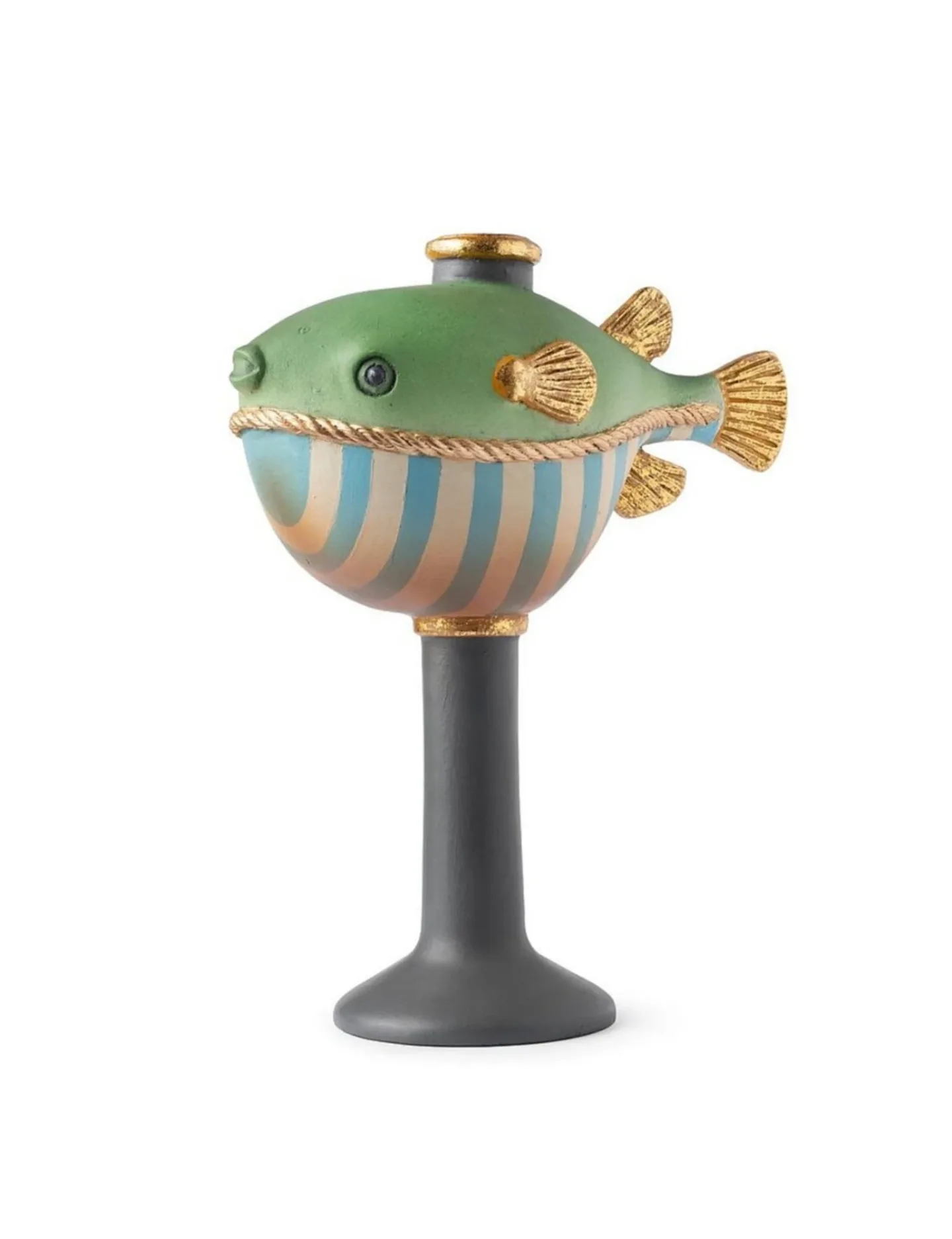 Abhika Kerzenständer Kugelfisch Grün H: 25 cm | Schubiger Möbel