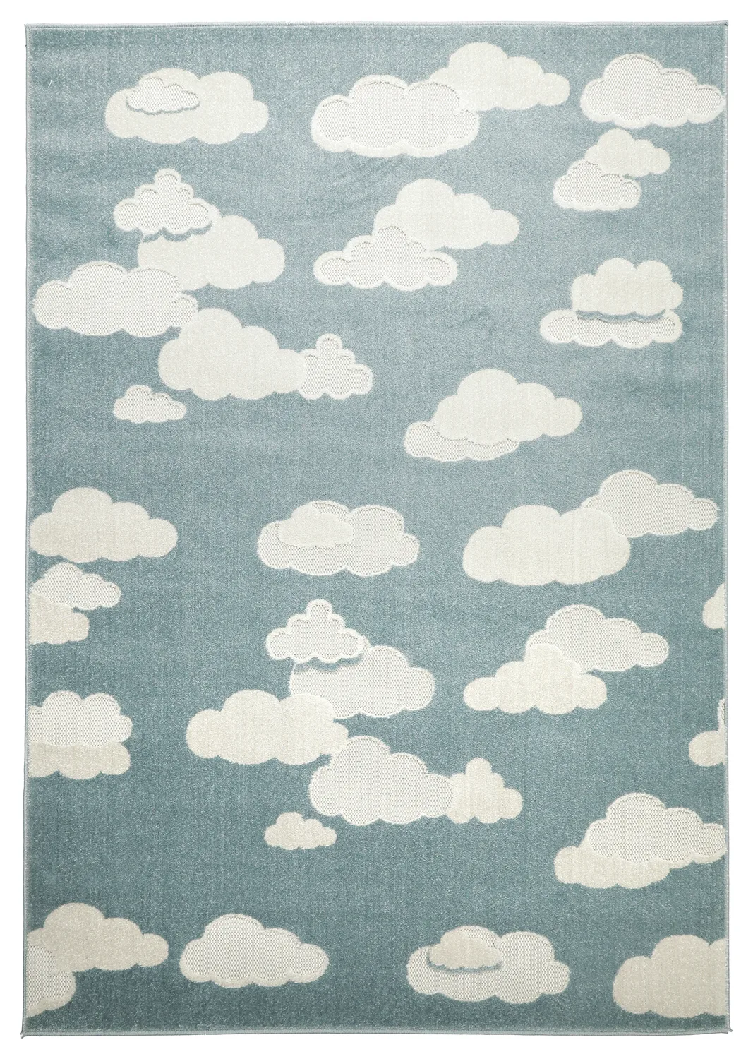 Barneteppe - Cloudy Sky (blå) (Størrelse: 130 x 190 cm)