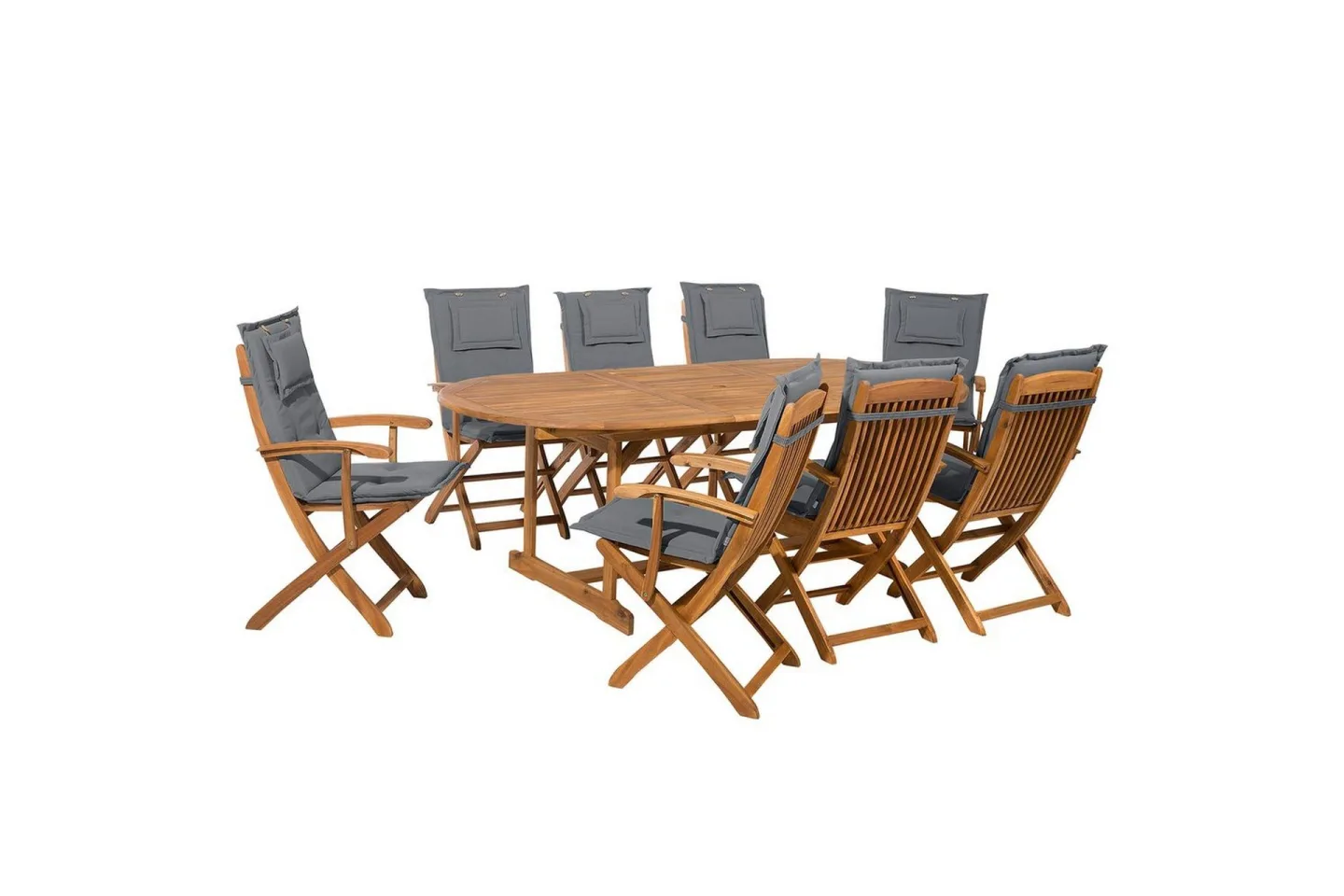 Matsalsset Maui 8-sits Grå/ljust trä - Grå/ljust trä