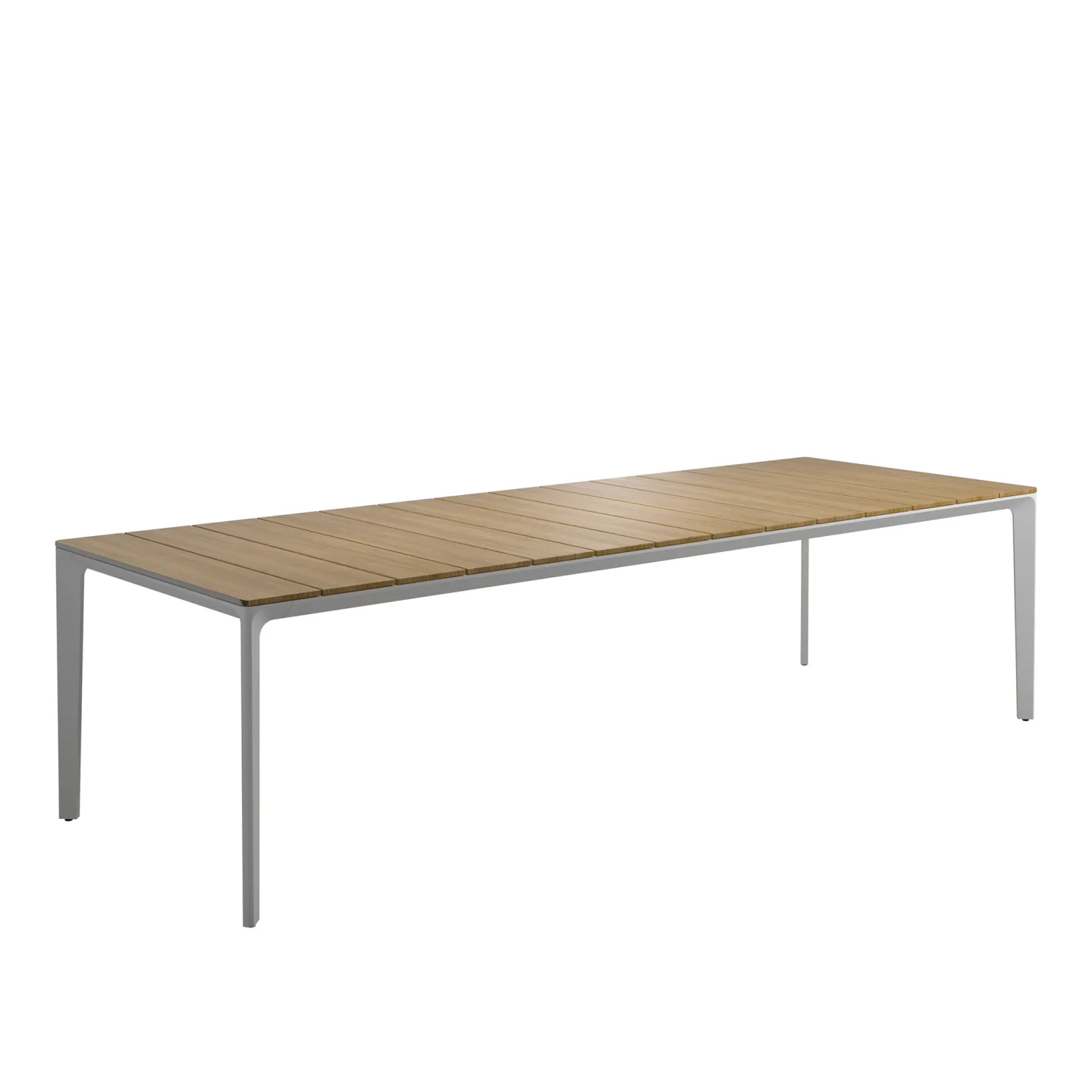 Gloster - Carver 100 x 280 cm Square Dining Table Teak, Frame White - Matbord utomhus - Henrik Pedersen - Vit - Metall/Trä