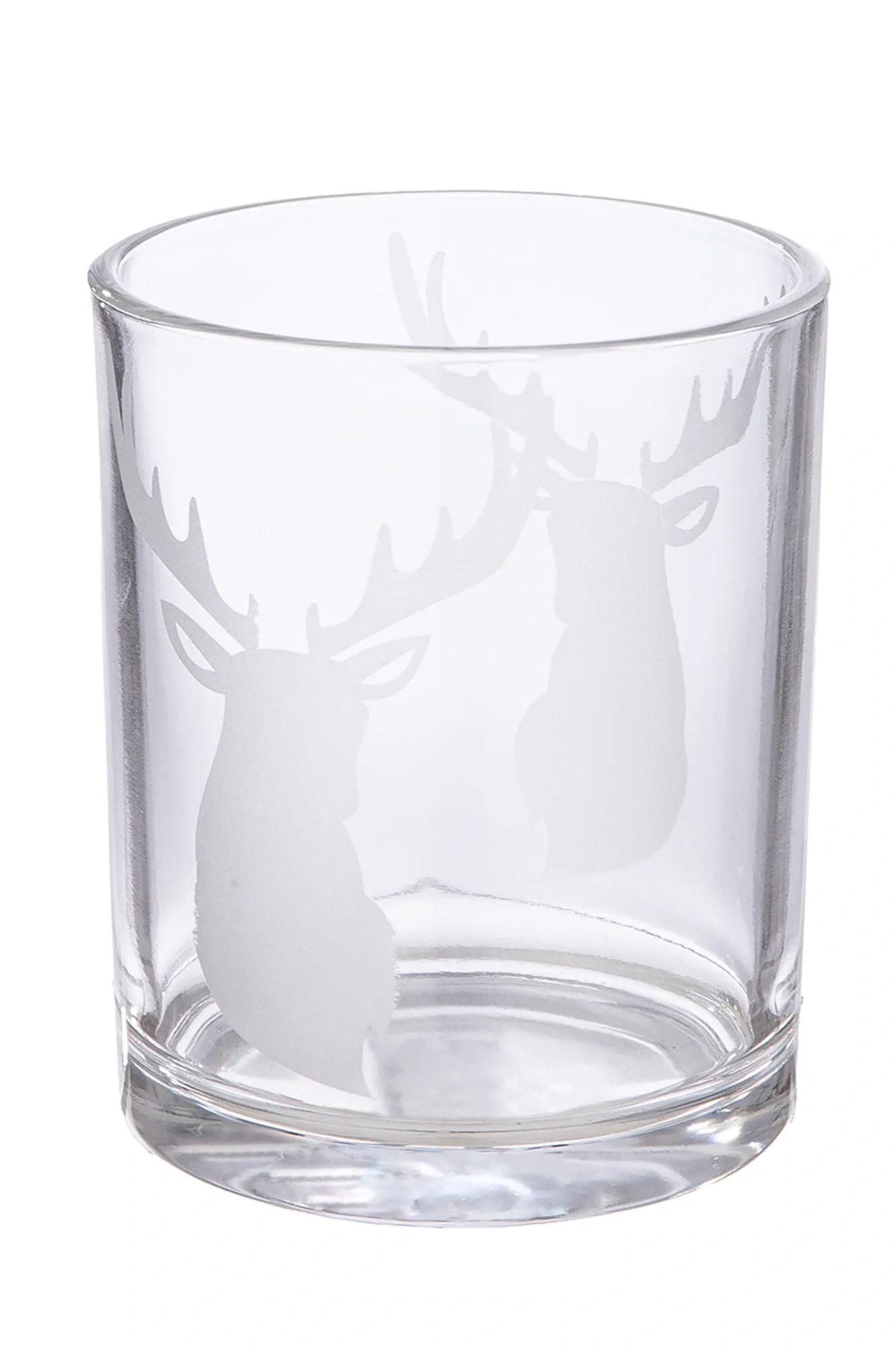 Gilde Windlicht Hirschkopf, Glas H: 8 cm | Schubiger Möbel