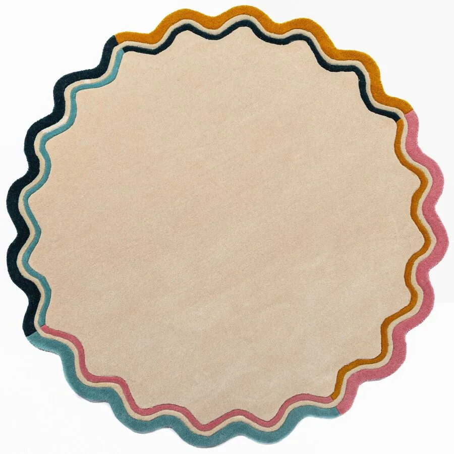 Teppich Ladora Natur 100% Wolle 180 x 180 cm