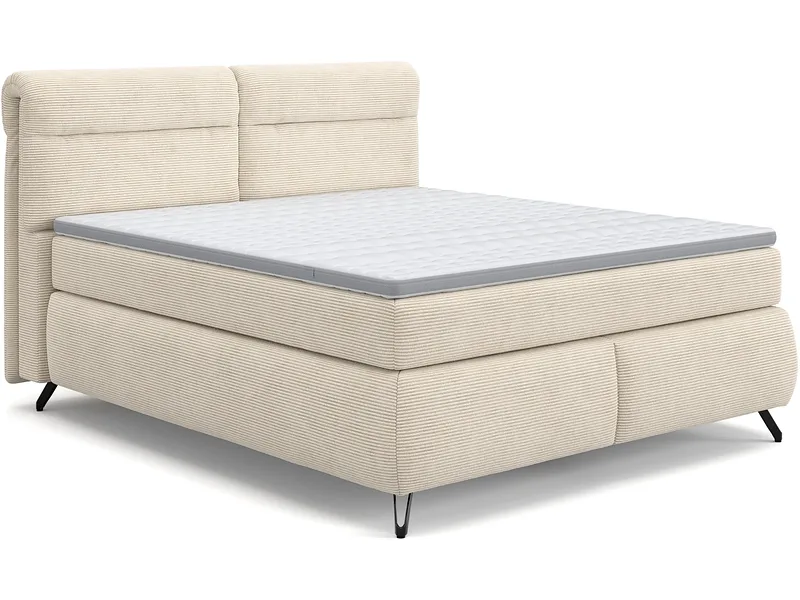 Boxspringbett SWISS HOME STYLE AMBER beige 160x200cm flexibel / halbfest