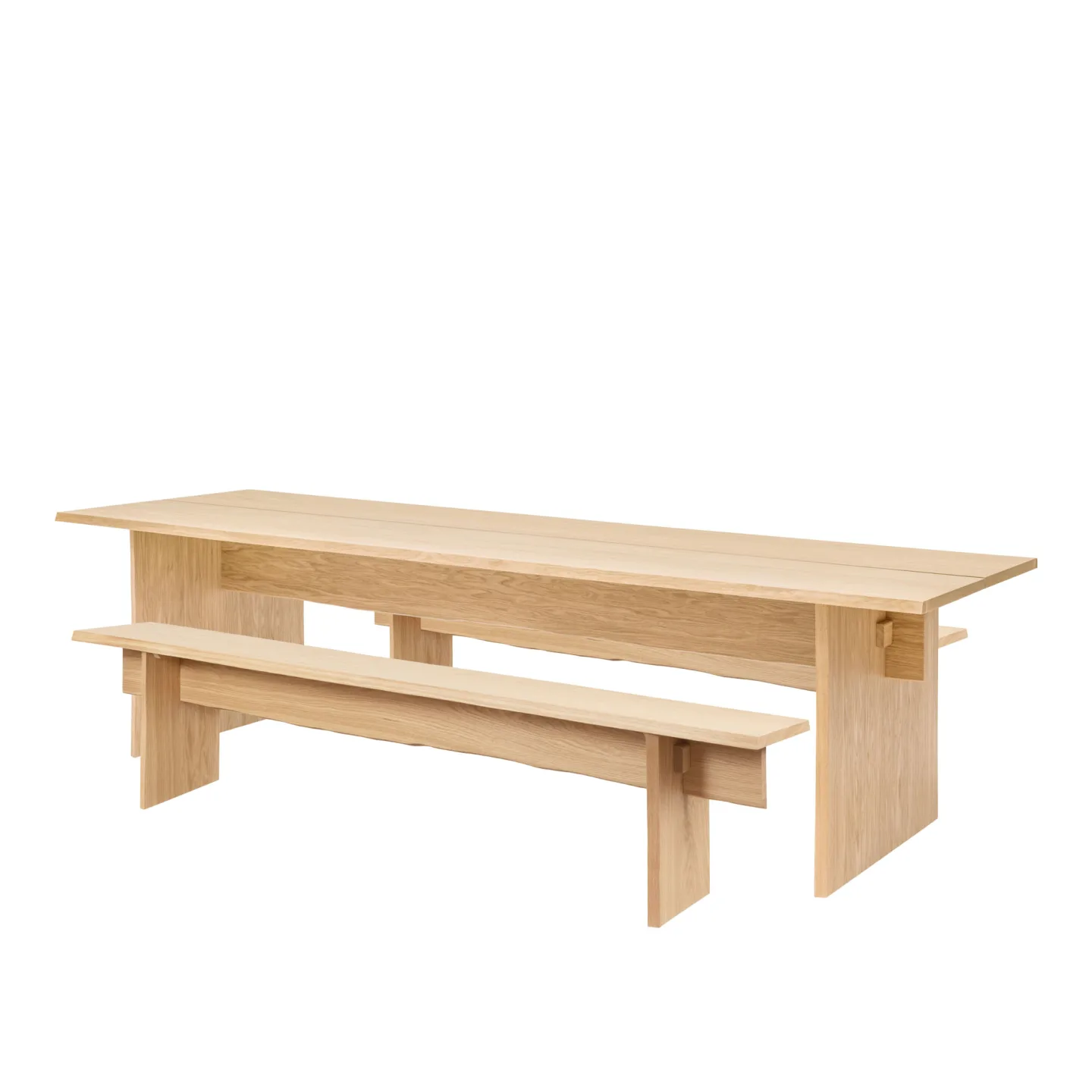 HEM - Bookmatch Table 275 cm + Benches - Oak - Matbord - Philippe Malouin - Träfärgad - Trä