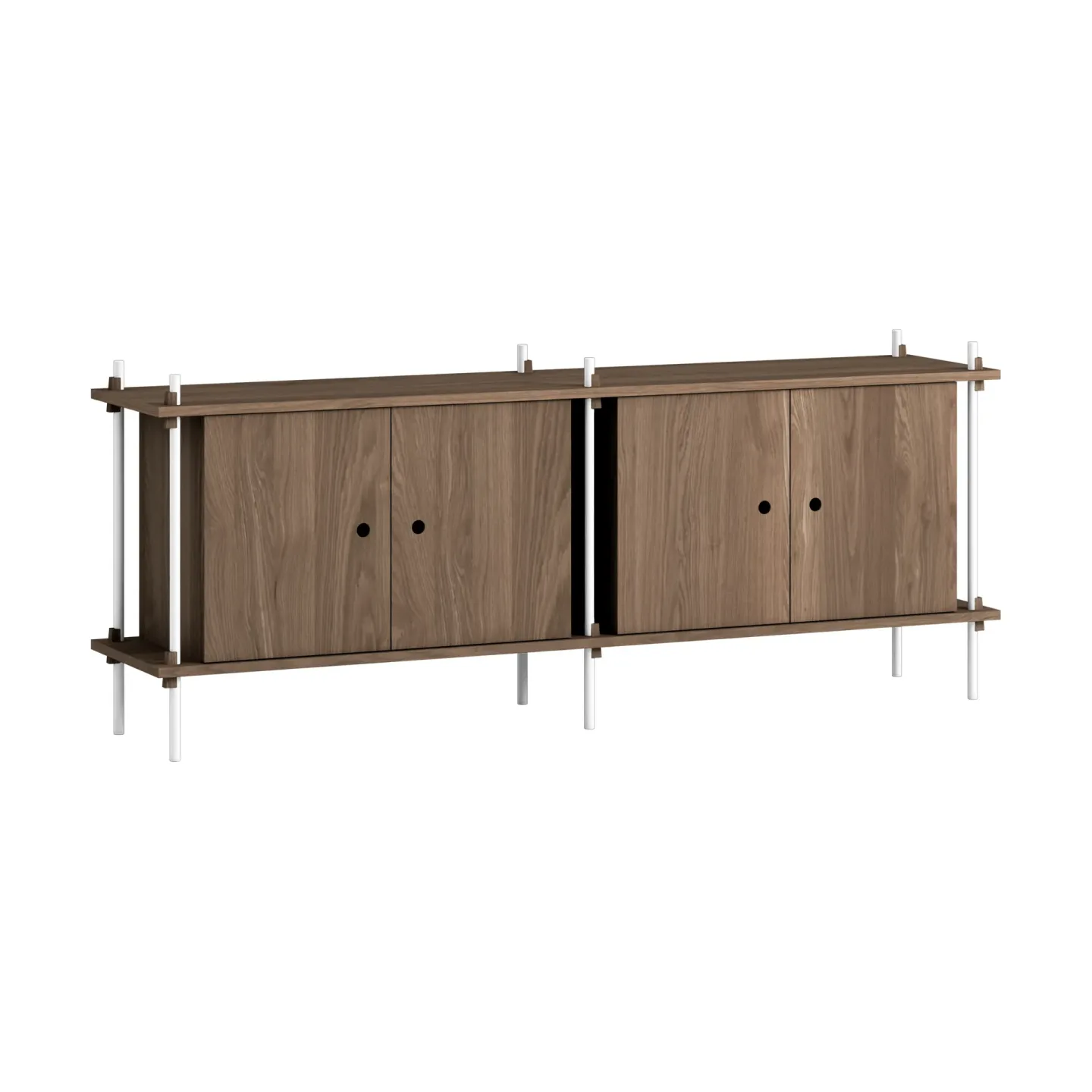 MOEBE Shelving System sideboard Rökt ek-white, 163x65x35 cm, S.65.2.D