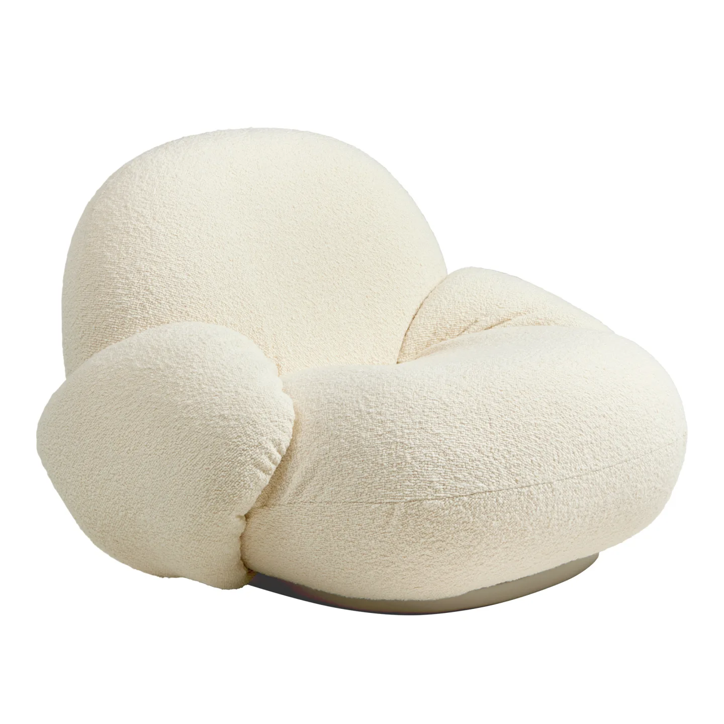 Gubi - Pacha Lounge Chair Full Upholstered w. Armrests, Pearl Gold, Cat 5 Dedar Karakorum 001 Ivory - Fåtöljer - Pierre Paulin - Guld - Textilmaterial/Skum