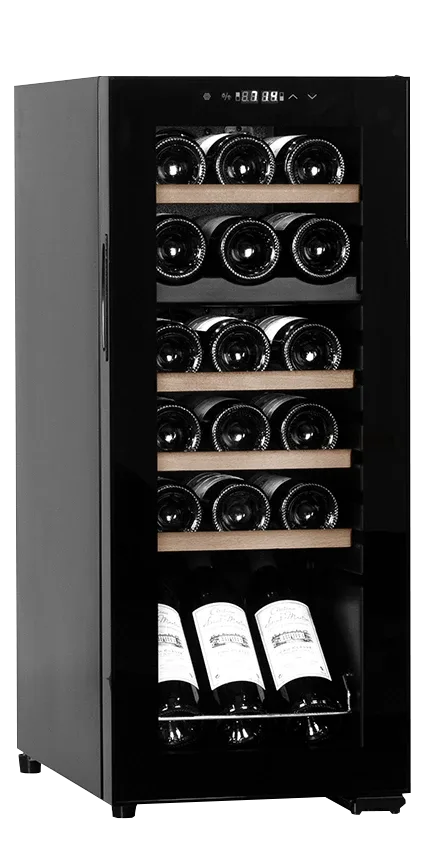 Weinkühlschrank freistehender schwarz- Cavin Northern Collection 18, zwei Temperaturzonen, 34,5 x H: 82,5 x T: 48 cm