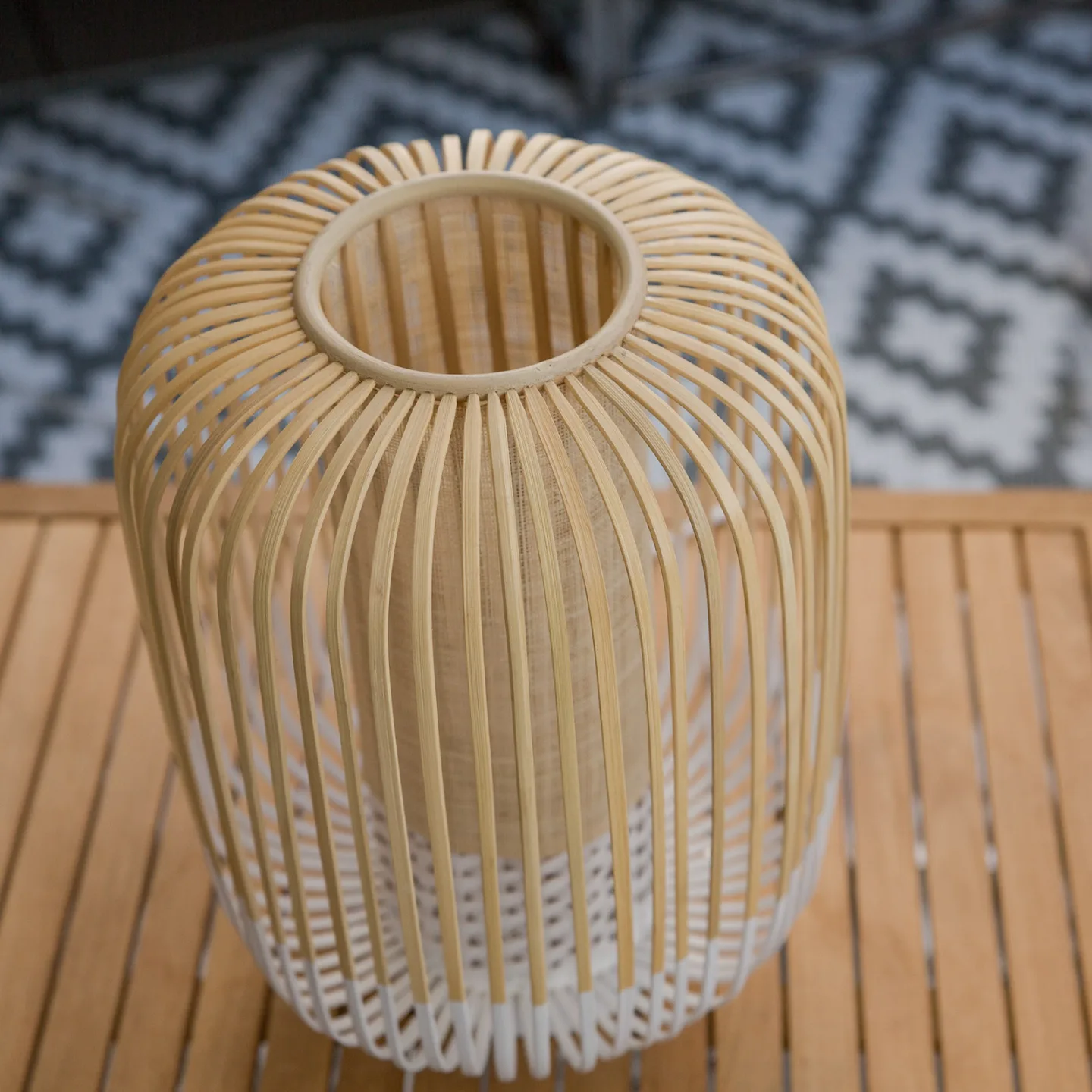 Bamboo Tischleuchte M White - Forestier Bamboo Light M - Wohnzimmer - Design - Bambus - Einflammig