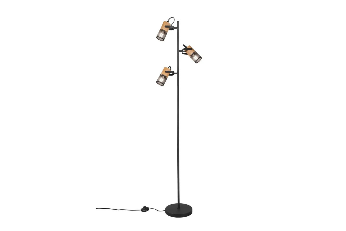 Tosh Golvlampa E27 mattsvart - Natur/Matt svart