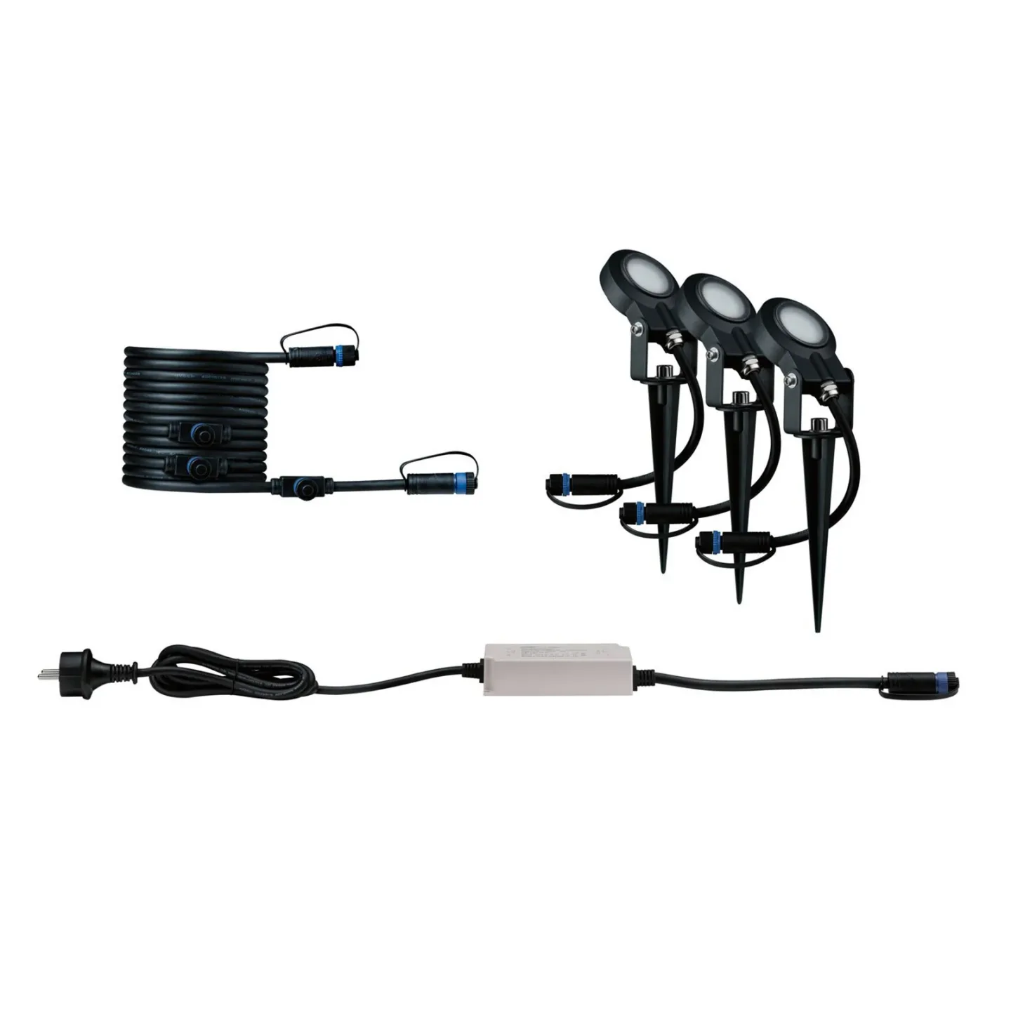 Plug & Shine 3 LED Garten Leuchte Sting Insect-friendly IP67 Anthracite - Paulma Paulmann - Modern - Metall - Mehrflammig