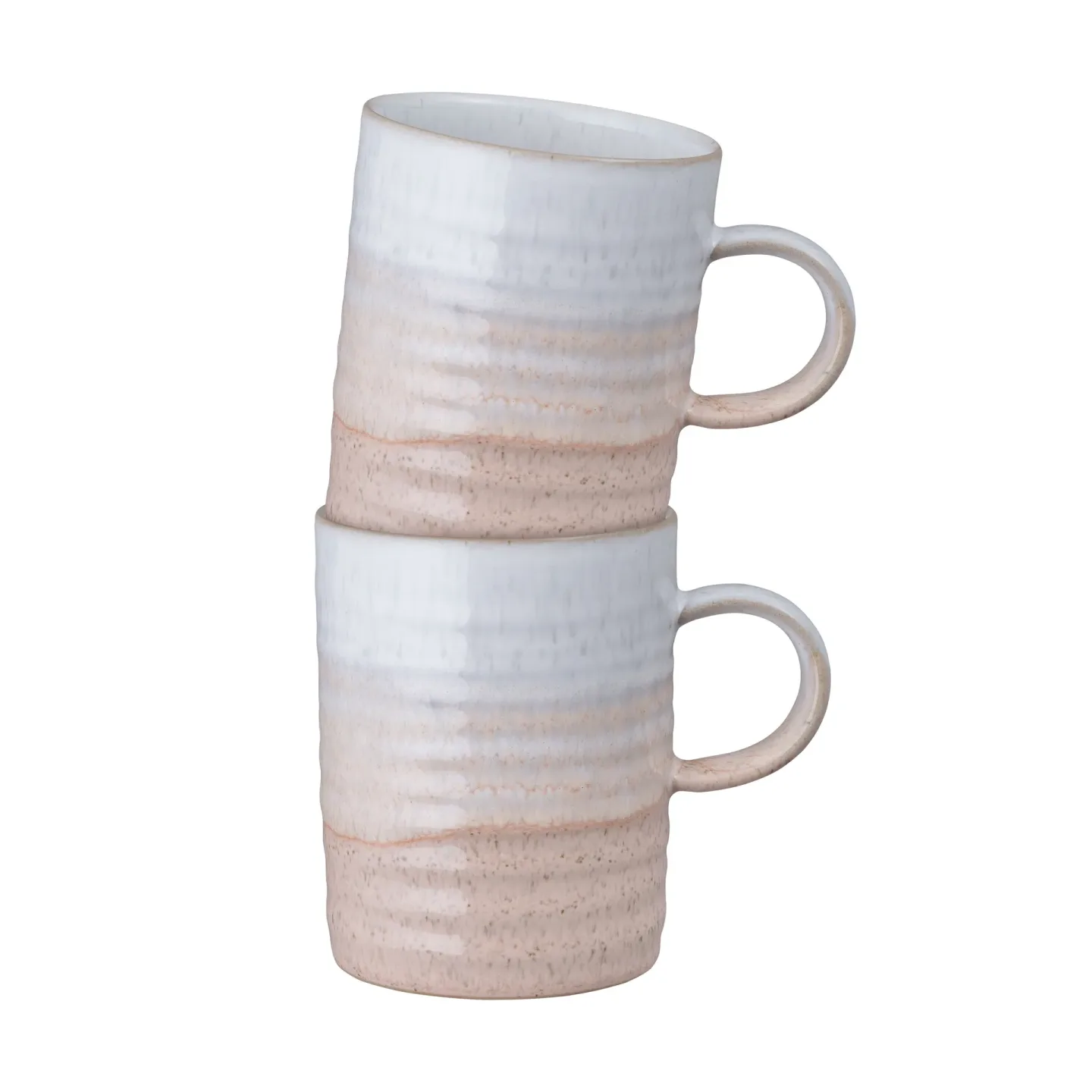 Denby Kiln Coral gerillte Tasse koralle-beige, 2-teilig