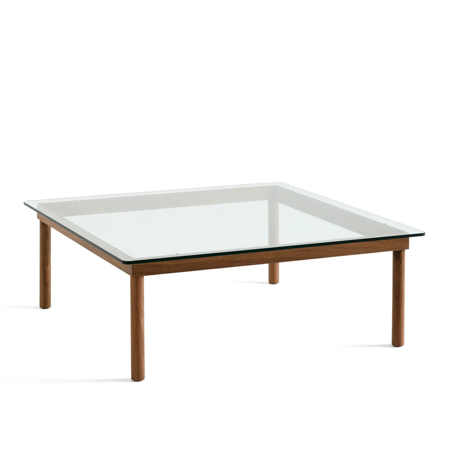 HAY - Kofi Wb Lacquered Walnut, 100 X 100 Clear Glass - Soffbord - Martin Solem - Träfärgad - Glas/Trä