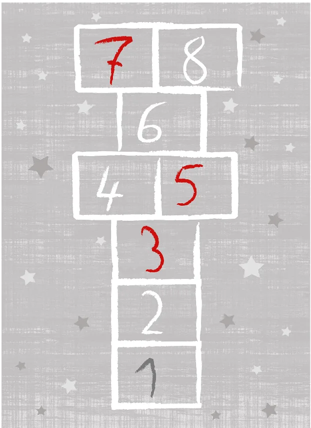 Barneteppe - Hopscotch (grå) (Størrelse: 120 x 160 cm)